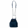 WATER PROOF SUEDE MINI DROW STRING SHOULDER/NAVY