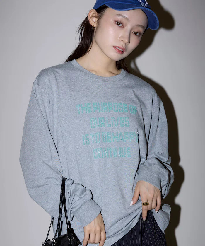 Box Logo Bead Embroidery Big Silhouette Long Sleeve T-Shirt Limited Edition