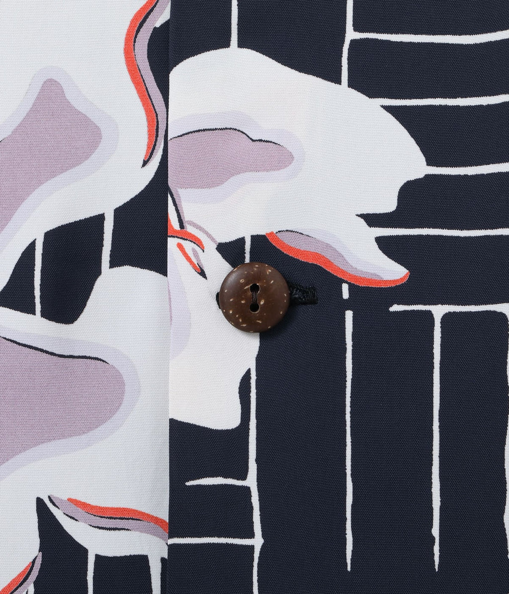Rayon Hawaiian Shirt White Ginger