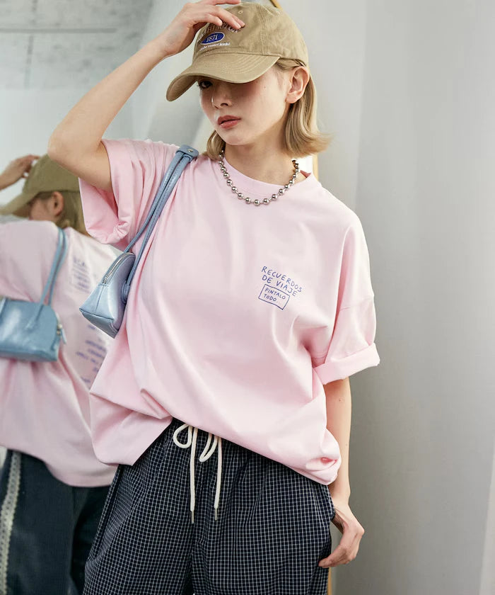 Love Pop Studio Travel Note Typography T-Shirt