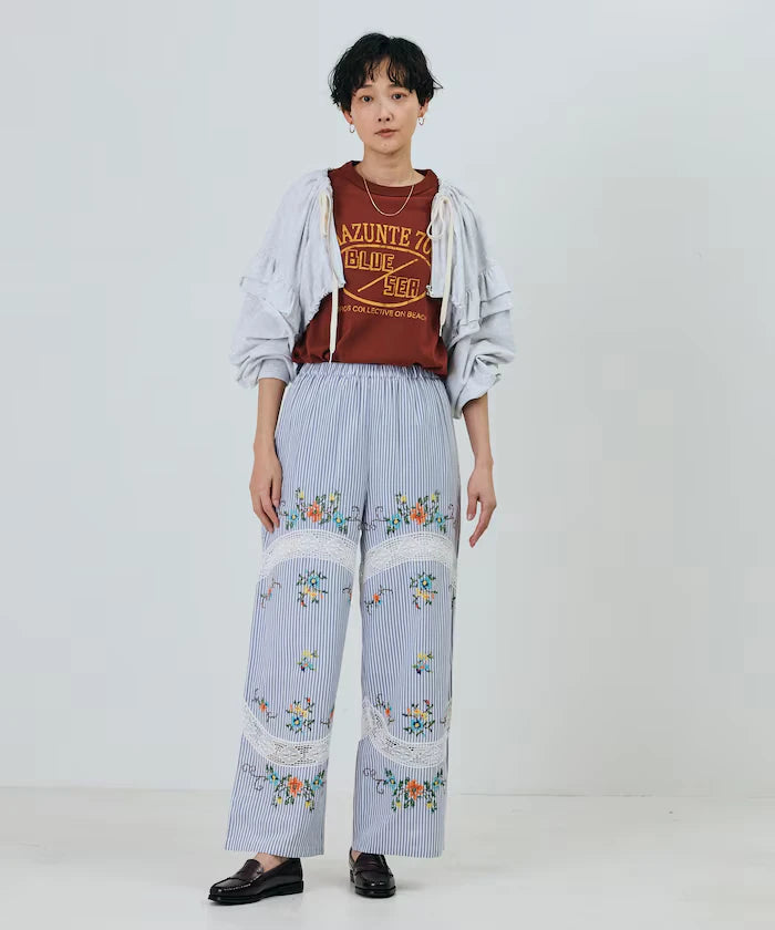 Vintage-Like Used Essence Print T-Shirt