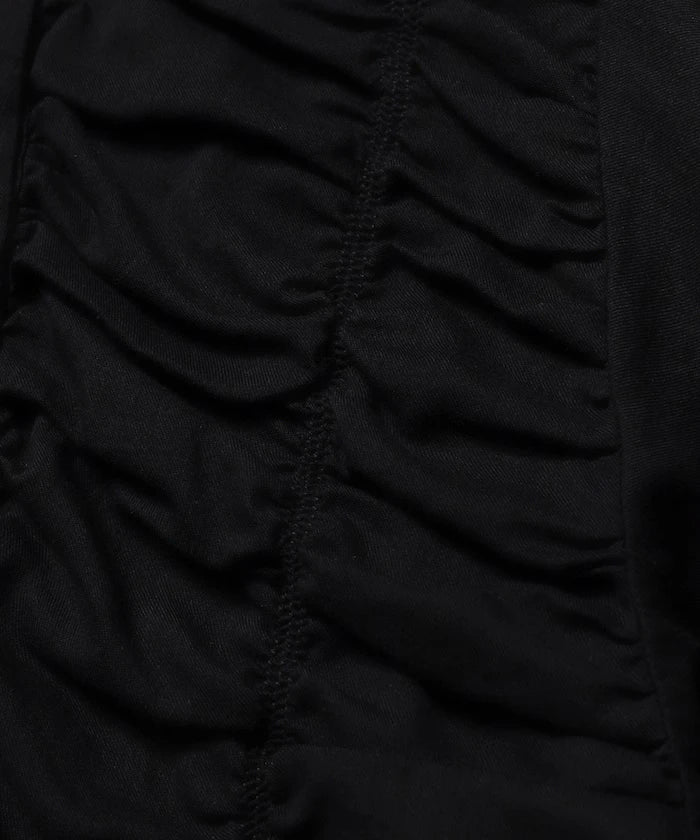 Sheer Shirring Volume Sleeve Blouse / 5 Short Sleeves