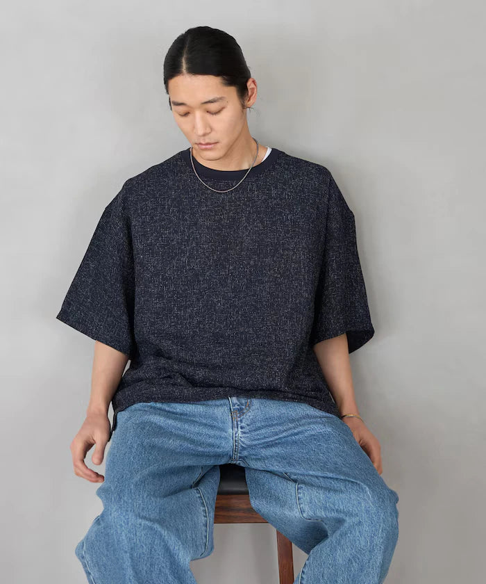 Dry Touch Summer Tweed Short Sleeve Crew Neck