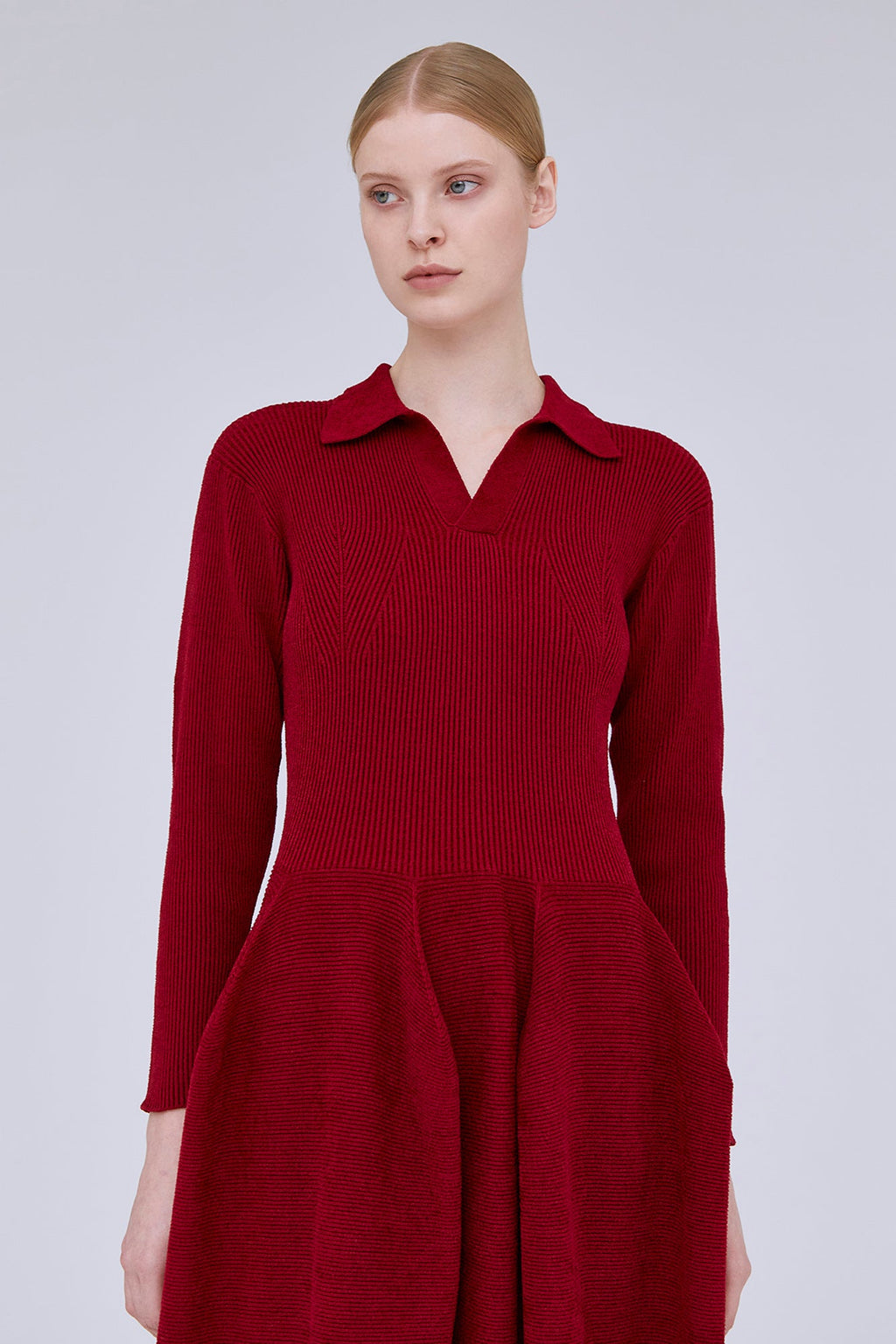 POTTERY VELVET LONG SLEEVE POLO DRESS