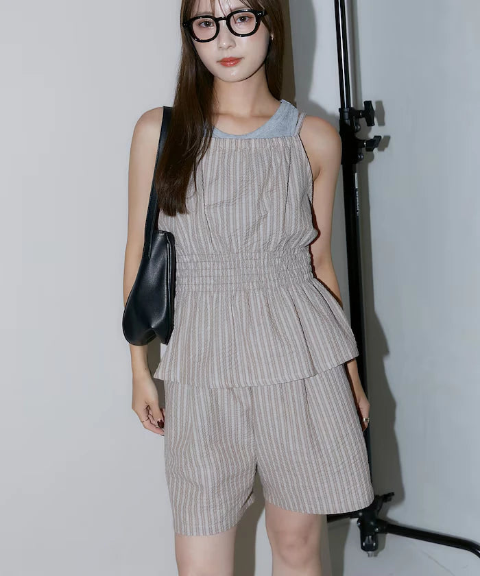 Shearling camisole x short pants set limited edition