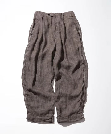 French Linen Tweed 1 Tuck Trousers