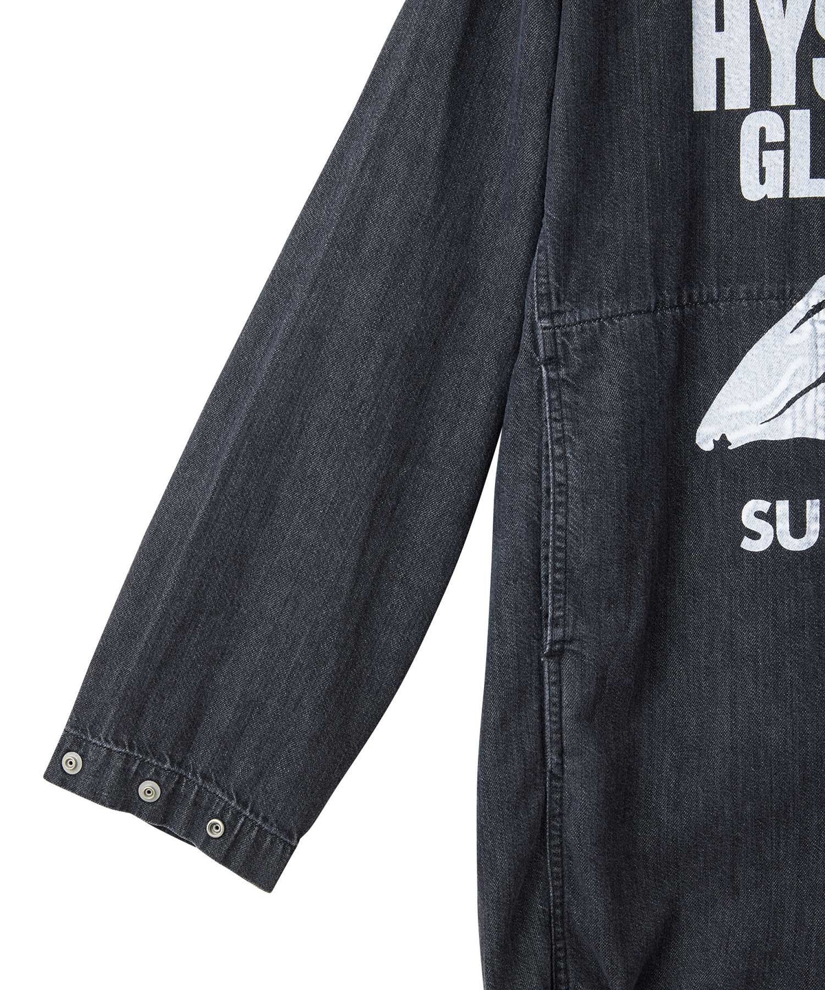 FUZZY BEAT Hooded Denim Pullover