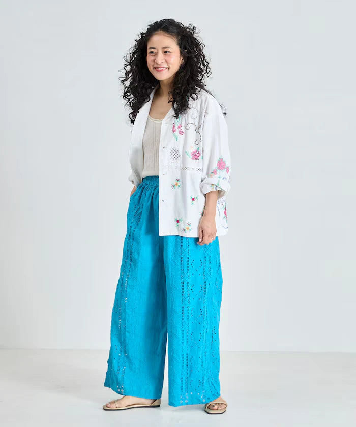 Cutwork Embroidered Easy Pants