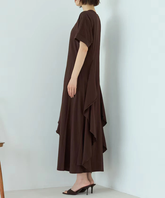Organic Cotton Draped Flare Dress
