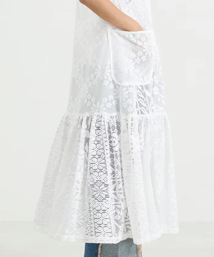 2WAY Lace Tiered Sleeveless Dress