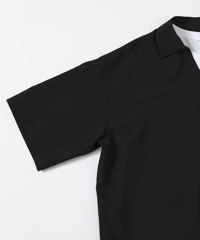 Functional Fabric Pullover Short Sleeve Shirt Set 3-piece Set / Washable / UV Cut / Quick Dry / Cool Touch