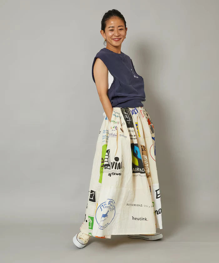 Vintage European Eco Bag Remake Skirt