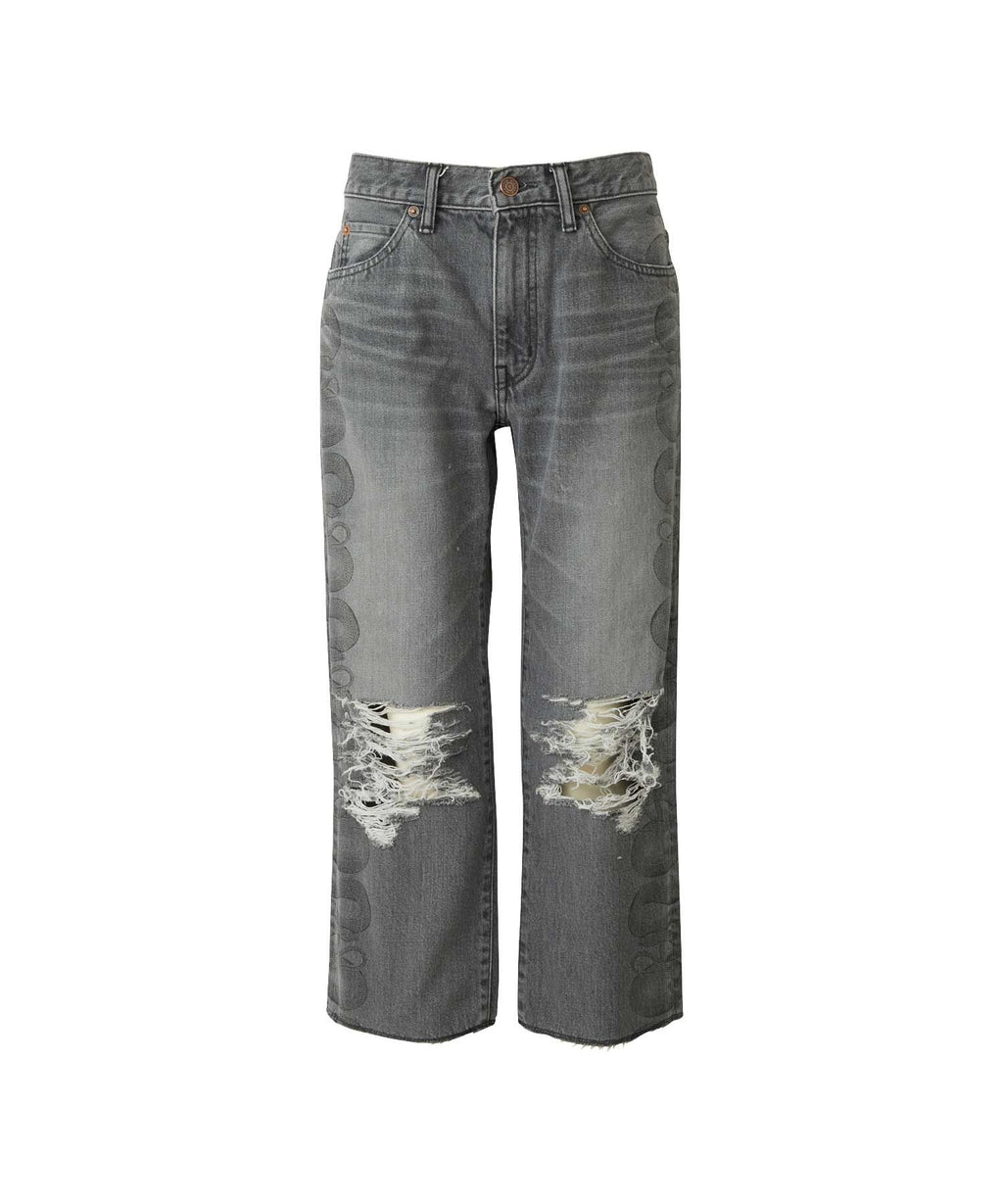 Snake Loop 8 Length Crushed Denim Pants