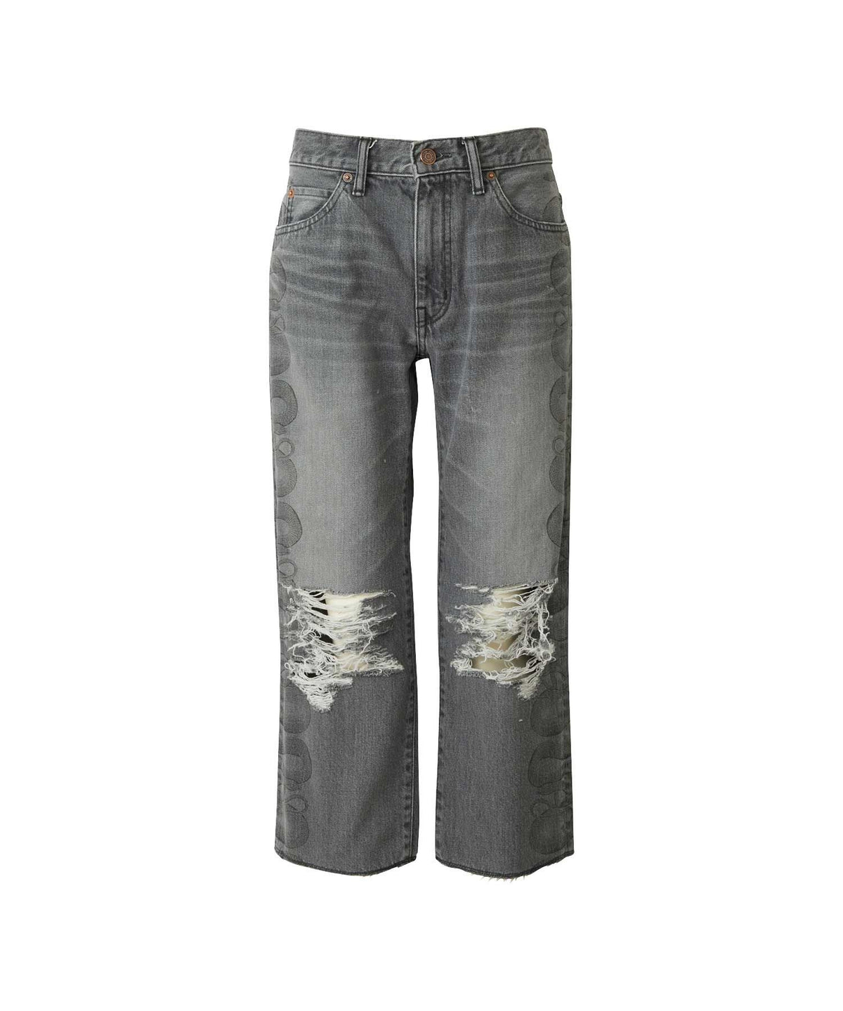 Snake Loop 8 Length Crushed Denim Pants