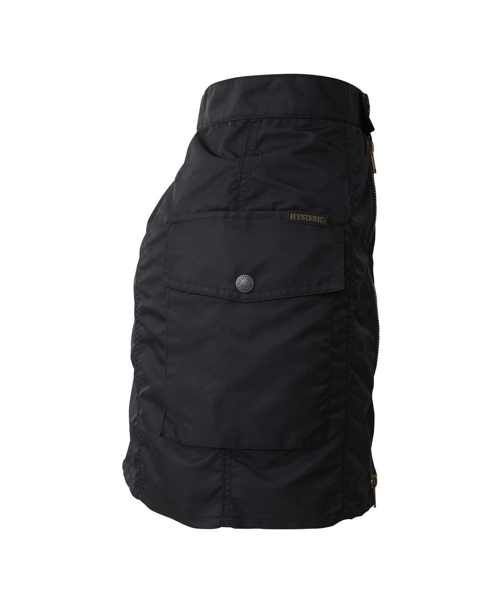 Front Zip Nylon Mini Skirt
