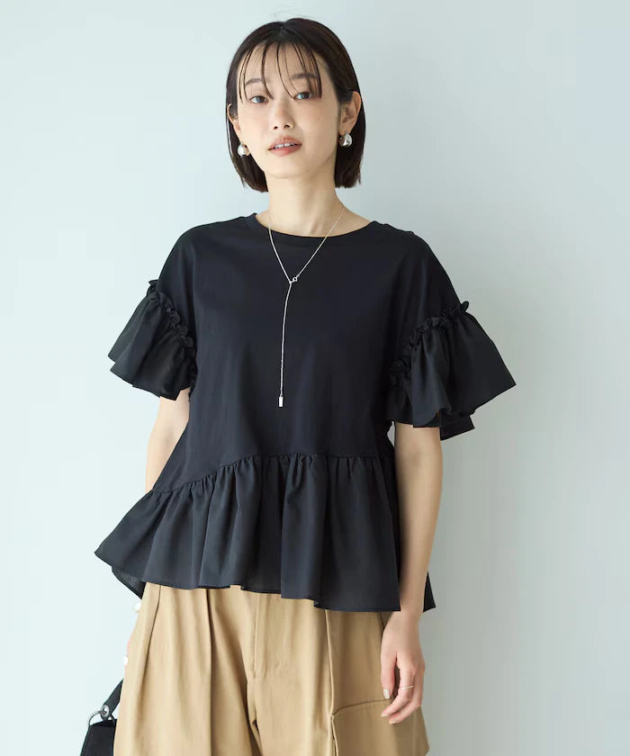 Organic Cotton Frill Sleeve T-shirt
