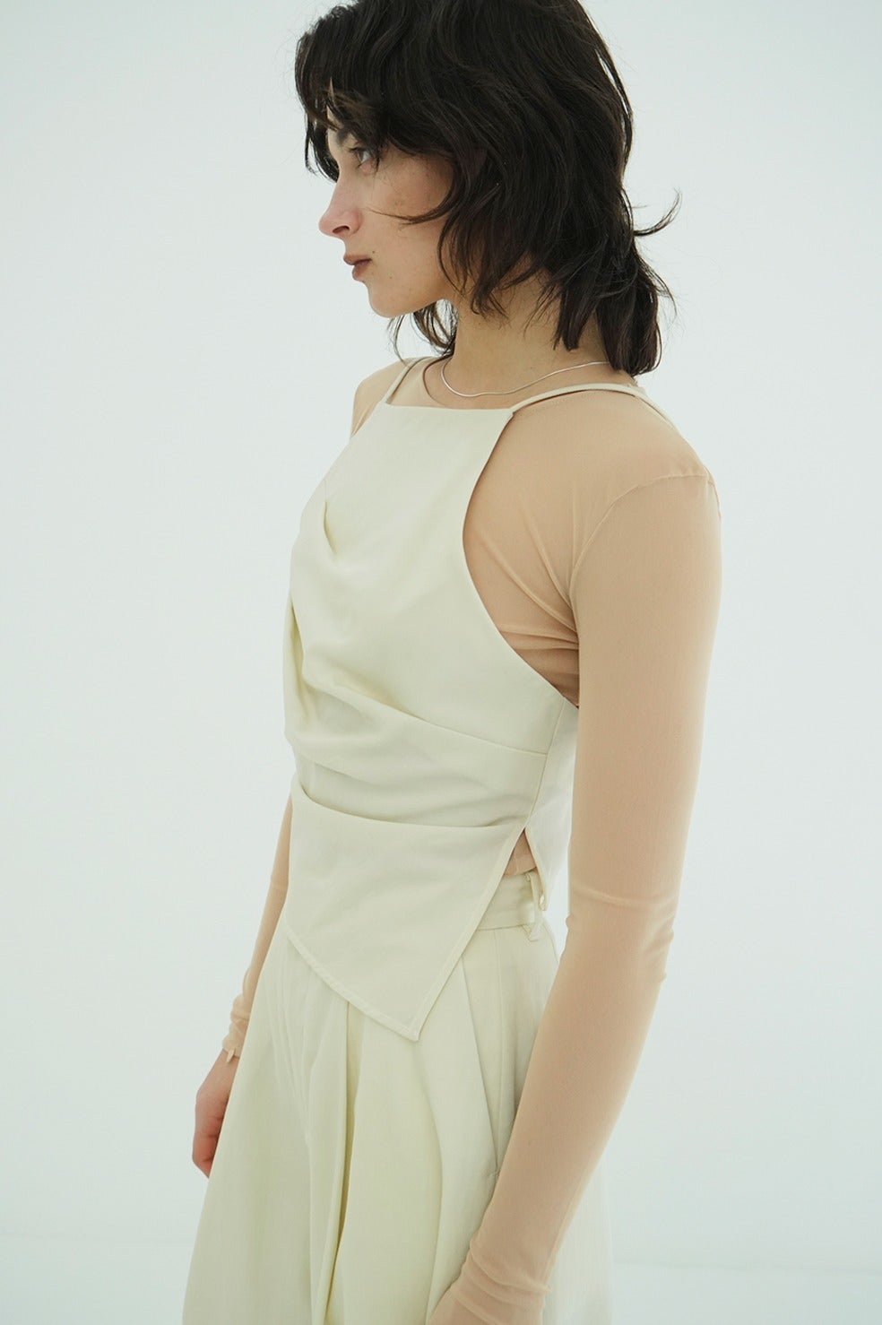 WOOL NYLON TUCK DRAPE CAMISOLE