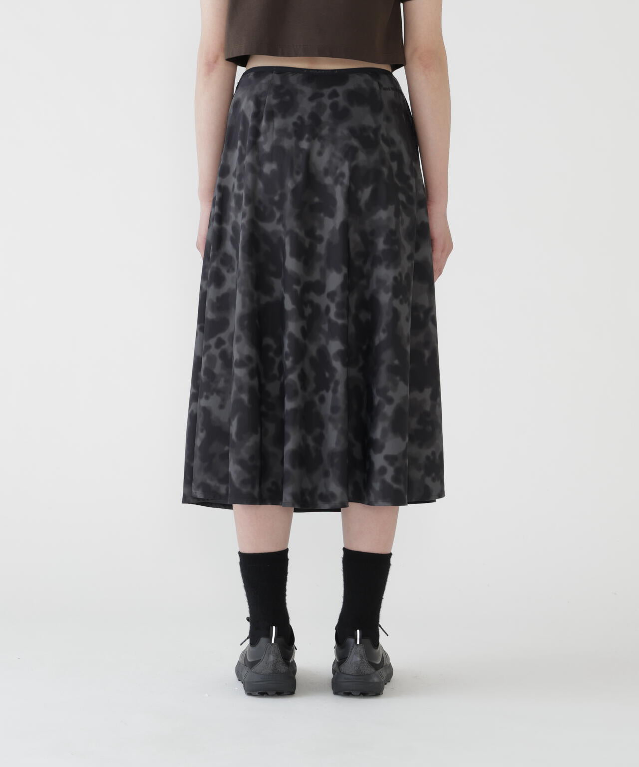 printed satin skirt (W)