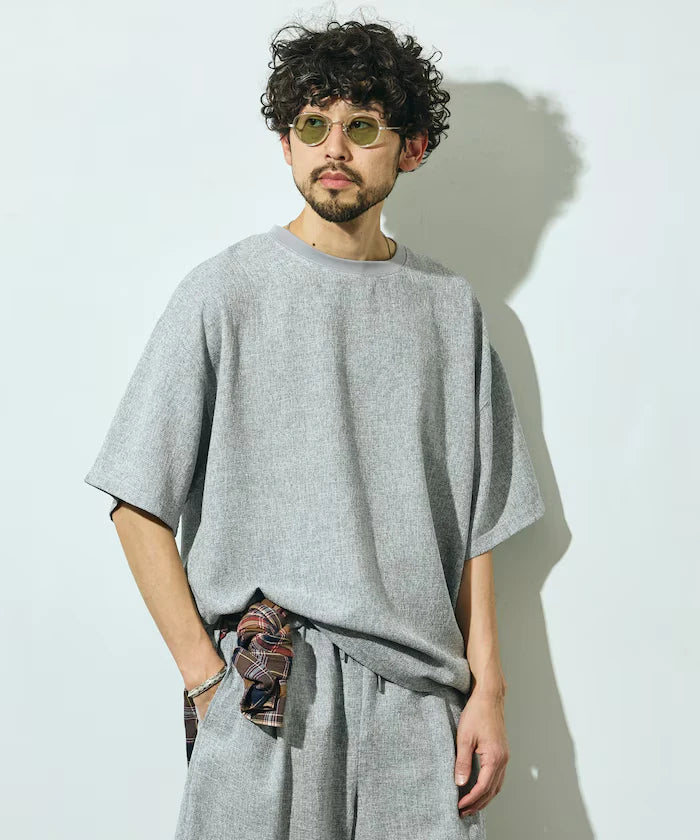 Dry Touch Summer Tweed Short Sleeve Crew Neck