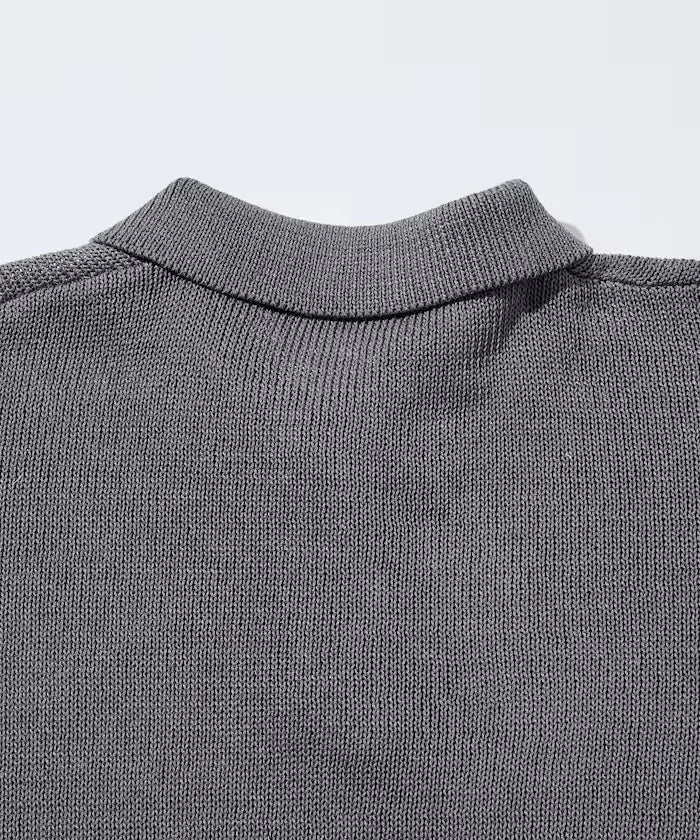 Sheer Knit Polo Shirt & Cotton T-Shirt Layered Set