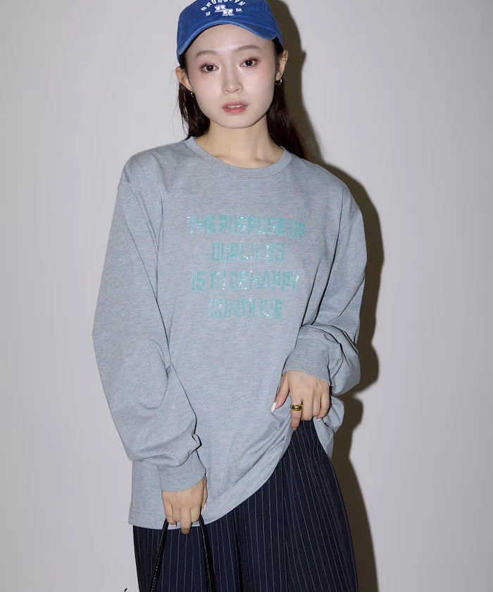 Box Logo Bead Embroidery Big Silhouette Long Sleeve T-Shirt Limited Edition