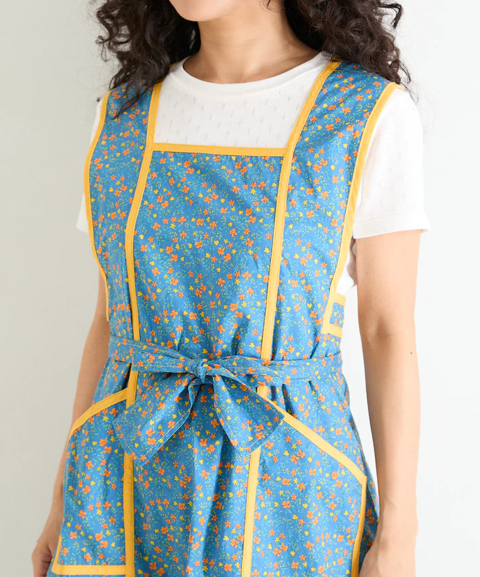 Floral Pattern Apron Style Dress
