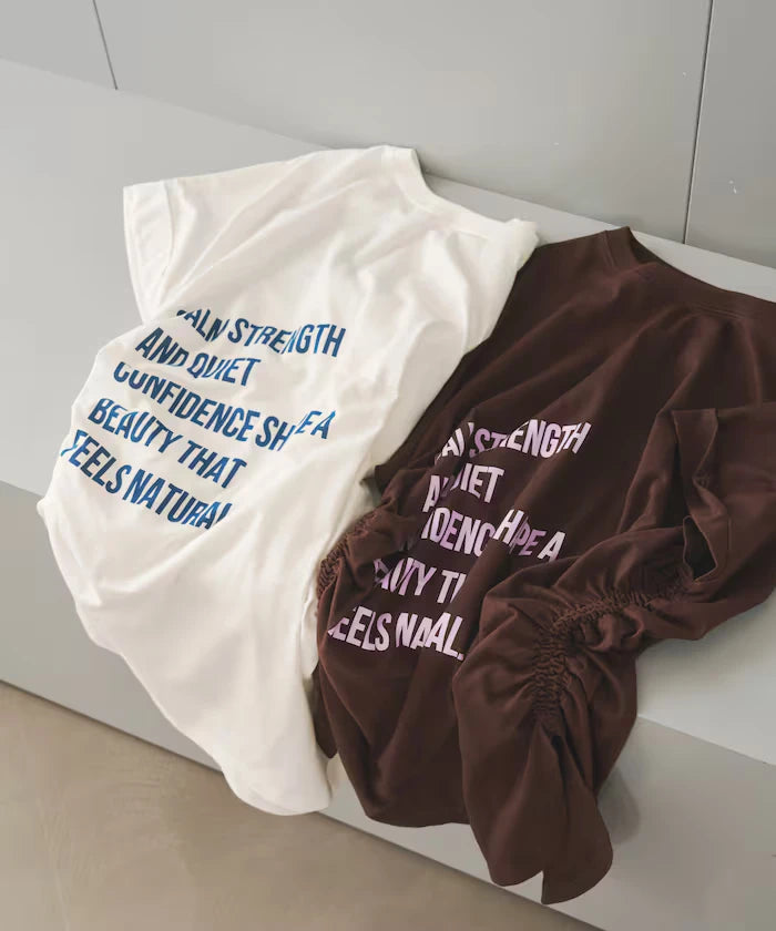 Organic Cotton Shirring Logo T-Shirt