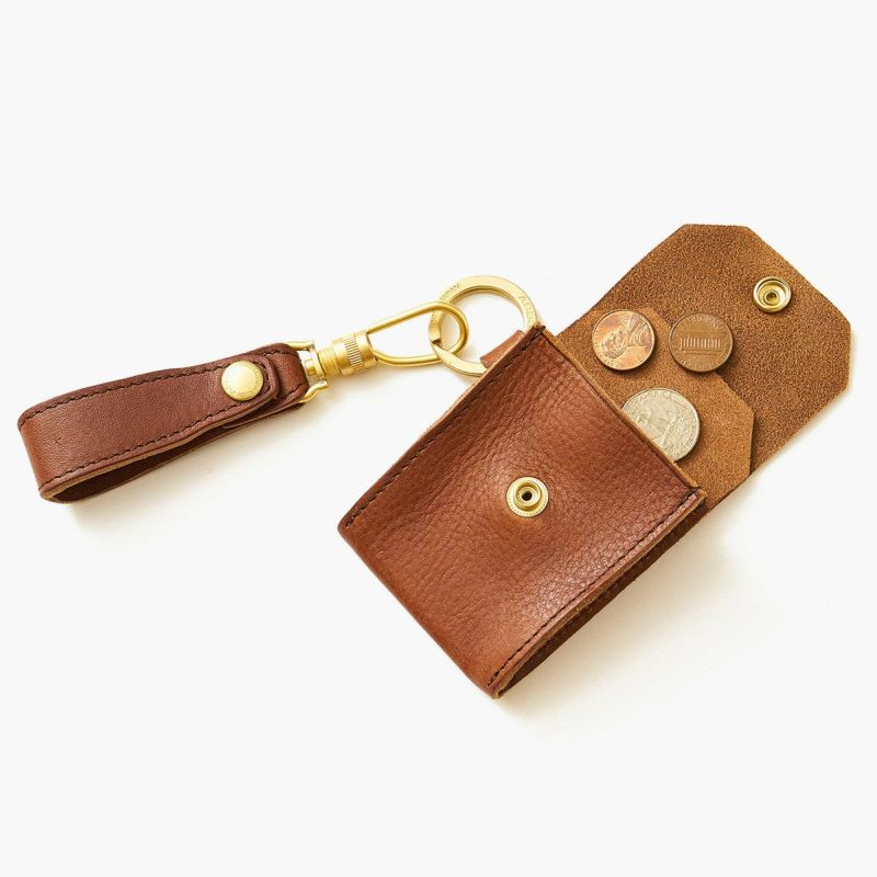 OILED SHRINK LEATHER COIN CASE/BEIGE