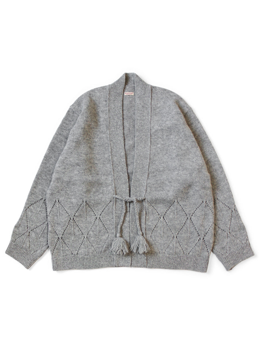 5G Wool Argyle Pattern Cardigan