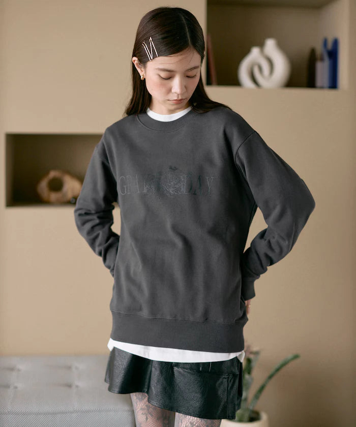 Organic Cotton Animal Logo Print Sweat / CAT / Relaxed Fit / French Terry Sweat