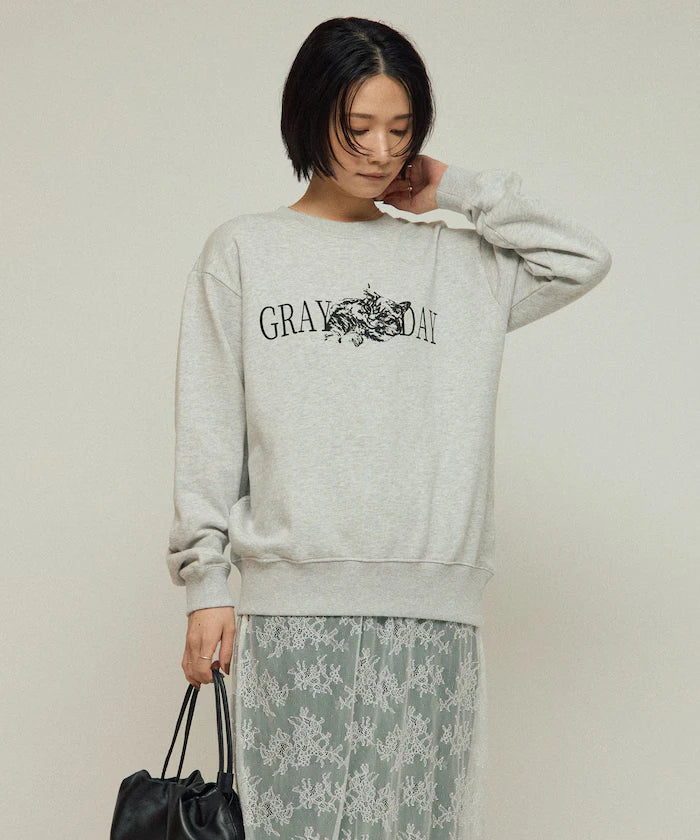 Organic Cotton Animal Logo Print Sweat / CAT / Relaxed Fit / French Terry Sweat