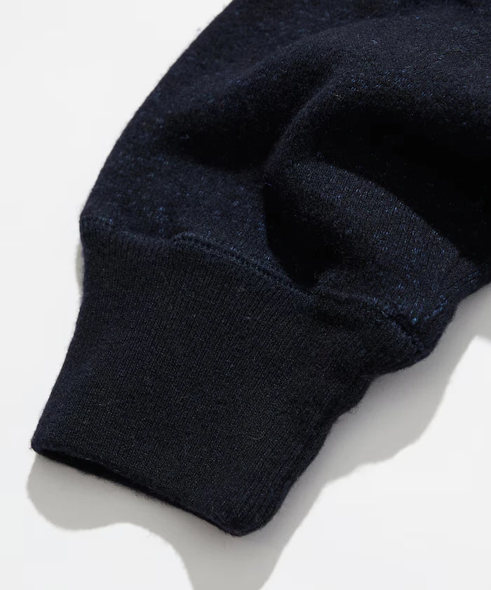 Merino Wool＋Cotton Loop Back V-neck Sweatshirt