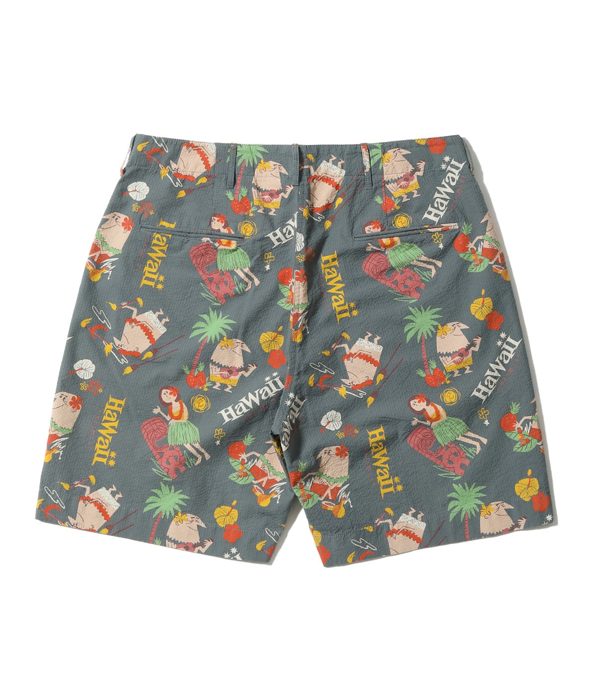 Cotton Seersucker Shorts "Trip To Hawaii" by Ryohei Yanagihara with Mookie