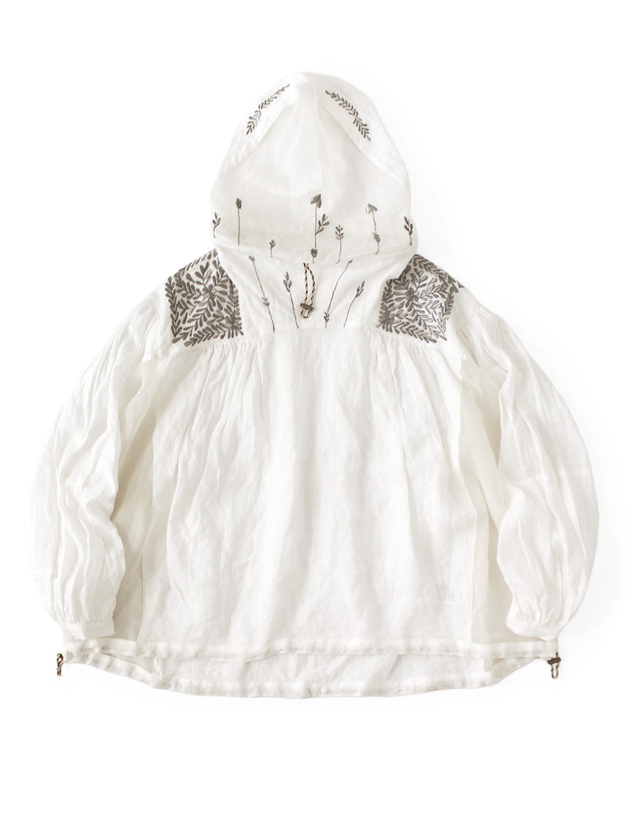 Linen Latvia Embroidery Bag Anorak