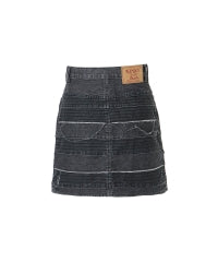 Scratch A-Line Denim Mini Skirt