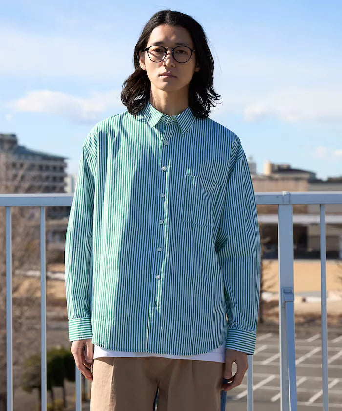 <New Color Added> Relaxed Fit Broad Shirt / Regular Collar / Long Sleeve