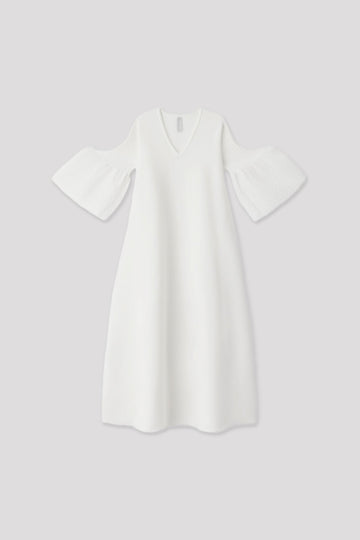 POTTERY ORNAMENT SHORT BELL SLEEVE FLARE DRESS