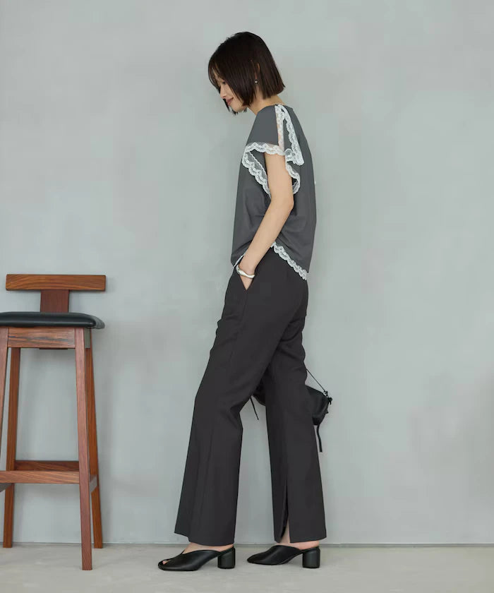 Handkerchief Sleeve Shirring Blouse