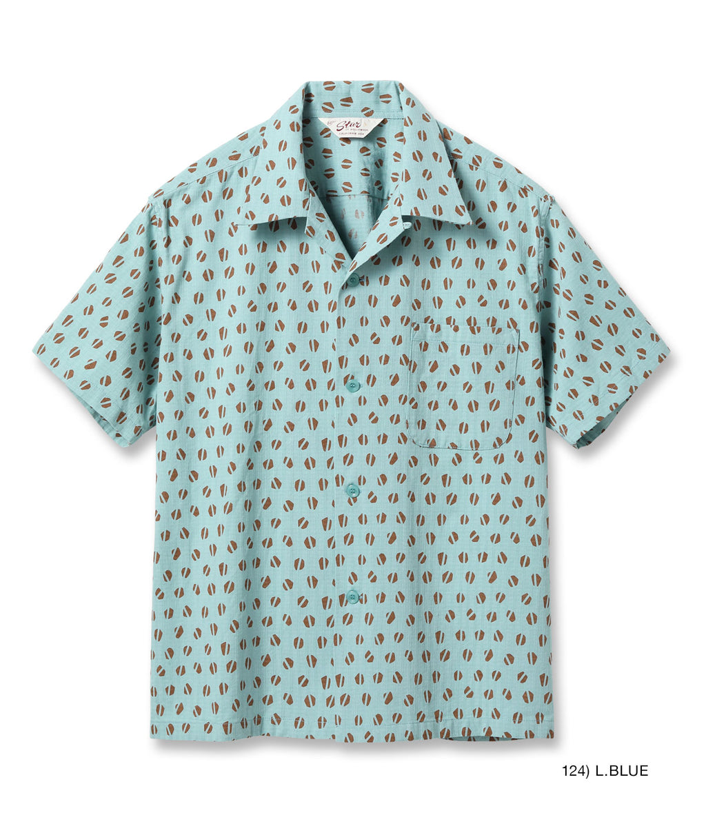 DOBBY COTTON OPEN SHIRT “BLUE MOUNTAIN”