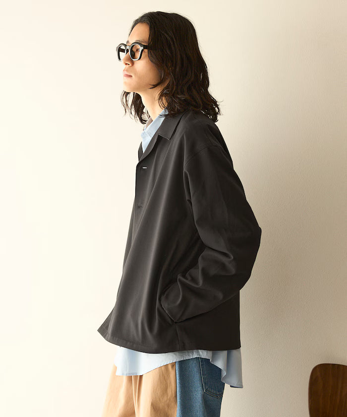 Functional Material Oversized CPO Shirt & Wide Easy Pants Setup / Washable / UV Cut / Quick Dry / Contact Cooling