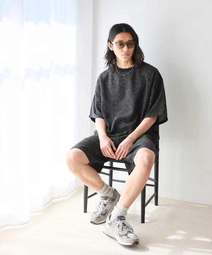 Dry Touch Summer Tweed Short Sleeve Crew Neck