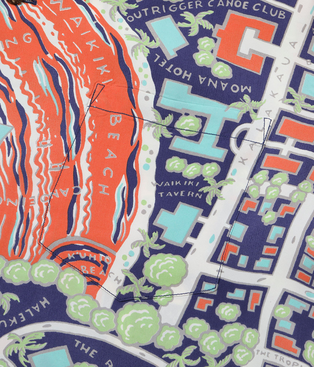 RAYON HAWAIIAN SHIRT “WAIKIKI MAP”