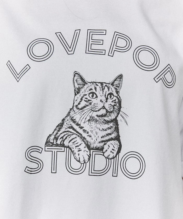 Functional Material Cat Print T-shirt Limited Edition