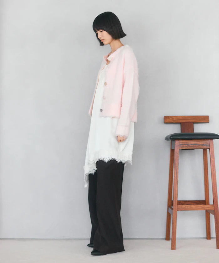 Variation Button Shaggy Knit Cardigan