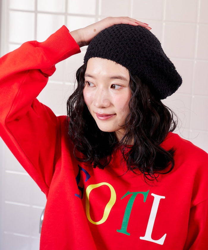 Lace Knit Beret Hat