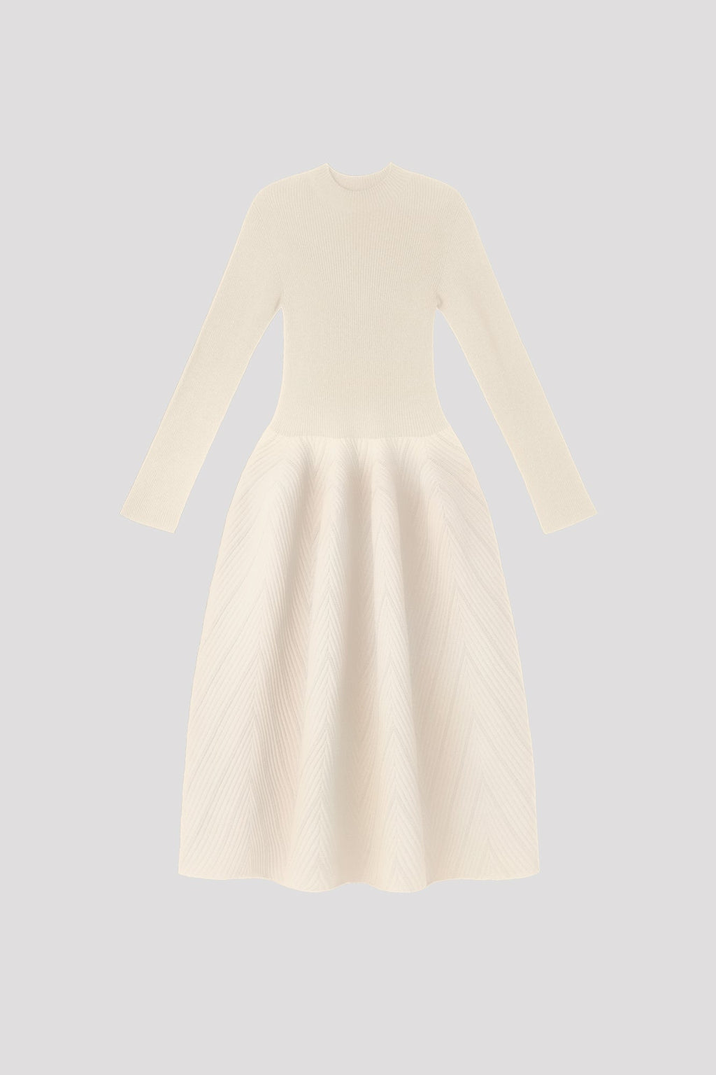 POTTERY HERRINGBONE LONG SLEEVE DRESS