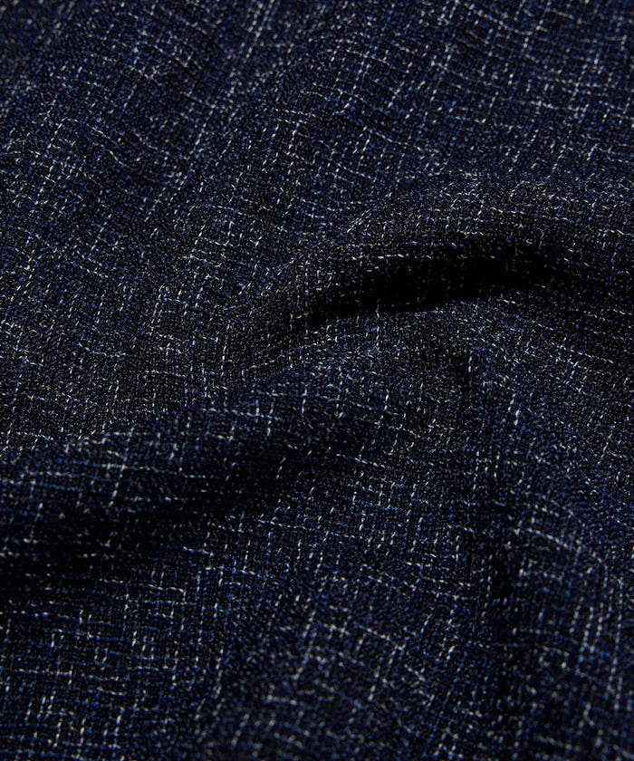 Dry Touch Summer Tweed Short Sleeve Open Collar Shirt