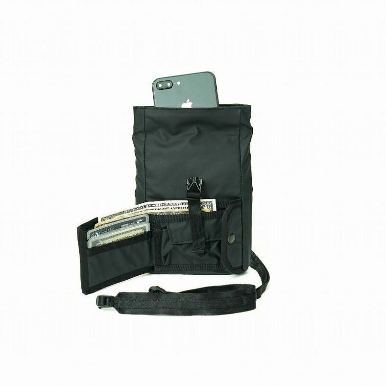 NYLON POLYCARBONATE WALLET SHOULDER/BLACK