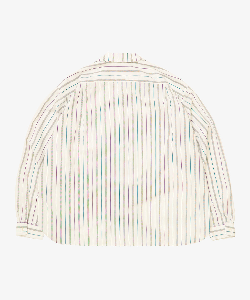re-engineered overshirt long sleeve deadstock white stripe