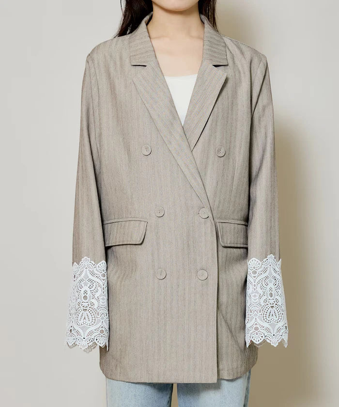 Lace Cuff Tailored Jacket